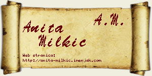 Anita Milkić vizit kartica